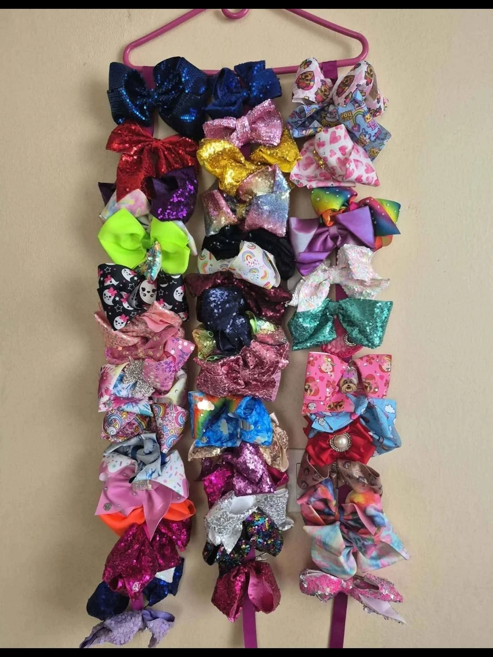 Kids Multicolor Hair Bow Lot - Assorted Glitter & Print Bows